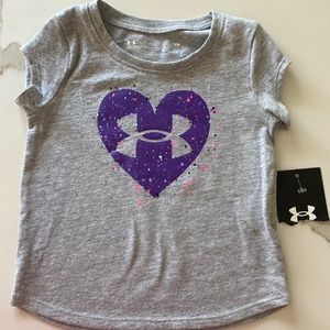Girls Under Armour Shirt Gray and Purple Size 12m